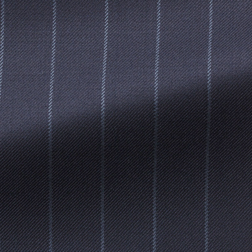 Barberis Canonico 365 Heavy Doppio Ritorto S120 Merino Wool Dark Blue Chalkstripe