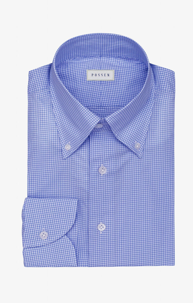Thomas Mason Lightweight Egyptian Cotton Poplin White with Lavender Micro Check
