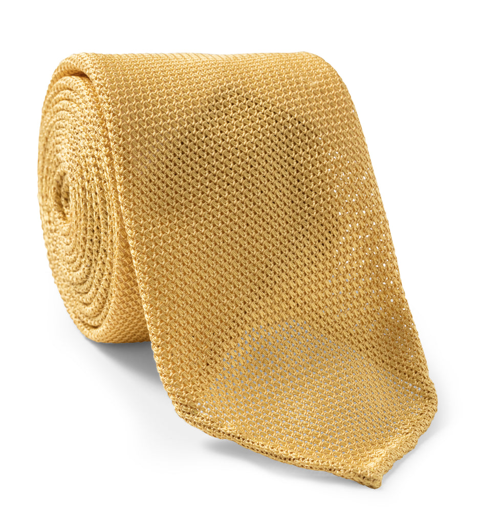 Bow Tie Yellow Pure Silk Grenadine