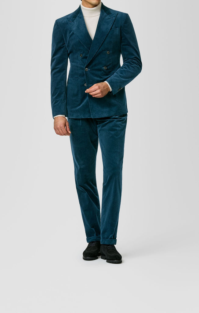 Pontoglio Prussian Blue Stretch Cotton Corduroy
