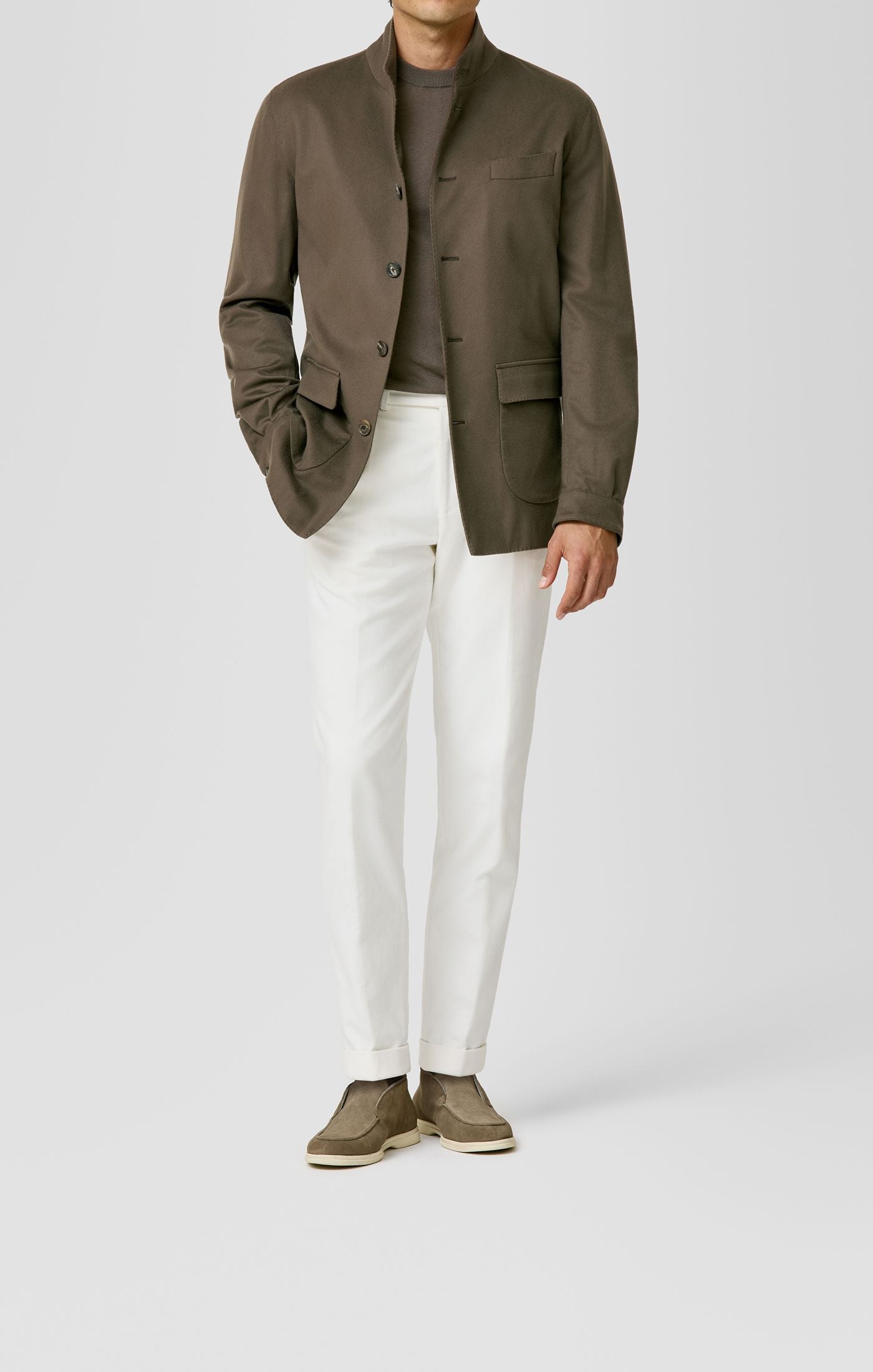 Ermenegildo Zegna Light Mocha S190 Wool Beaver Look