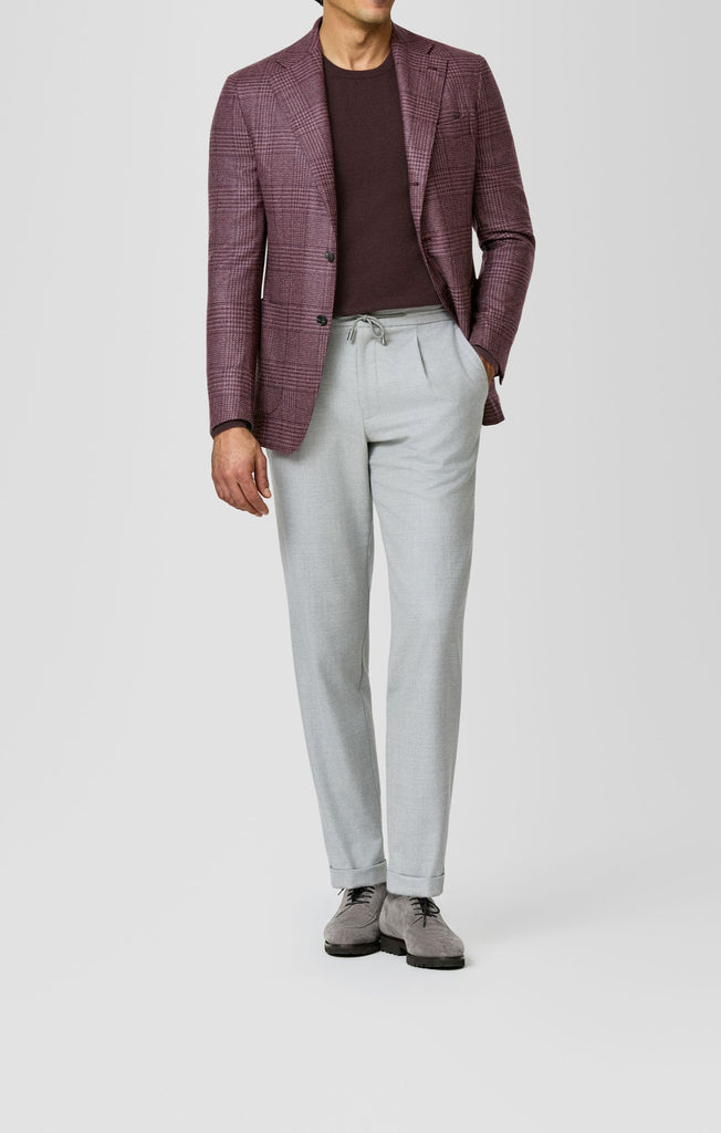 DREAM TWEED Dusty Pink & Maroon Wool & Silk Glencheck
