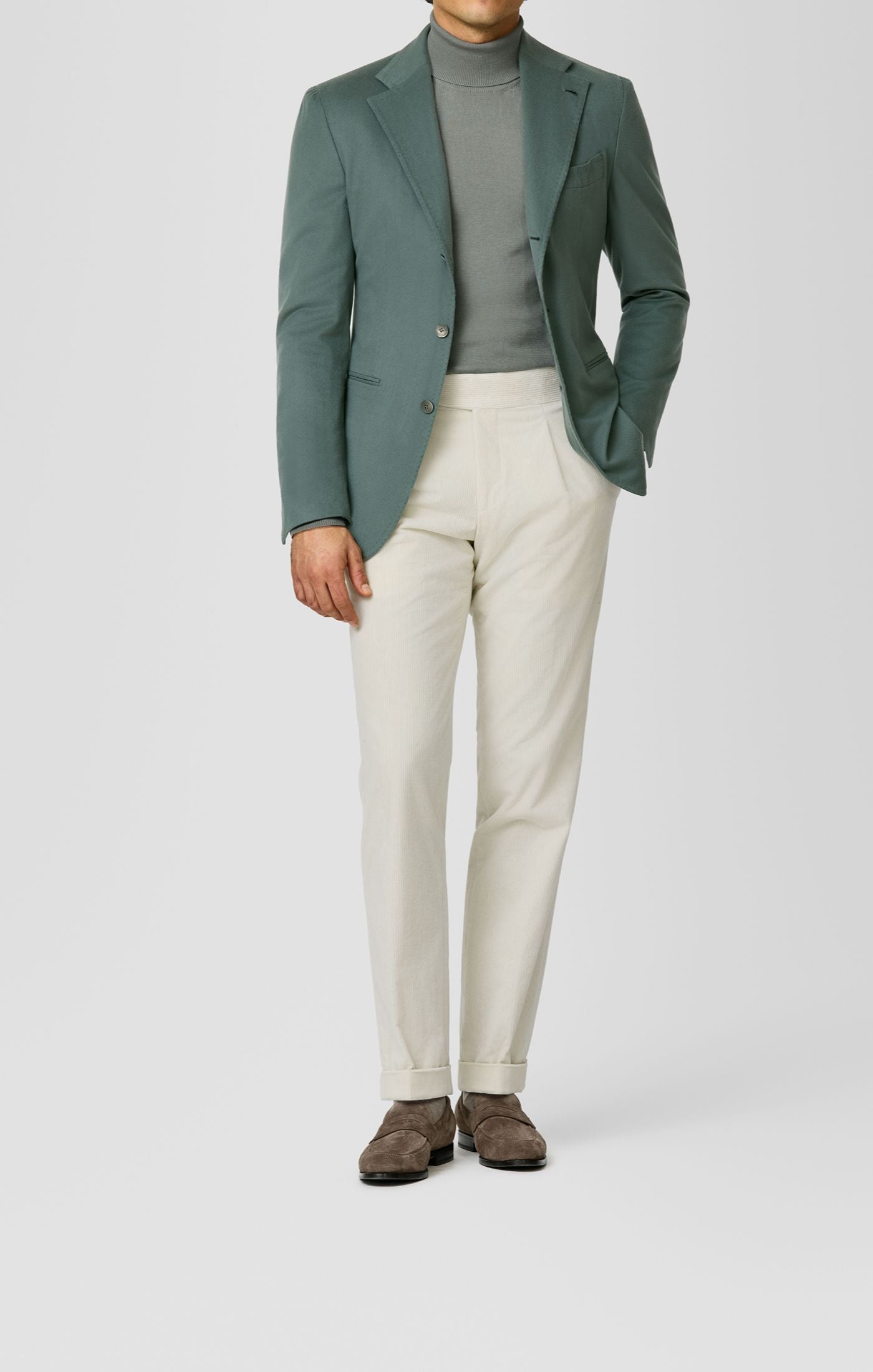 Ermenegildo Zegna Light Forest Green S190 Wool Beaver Look