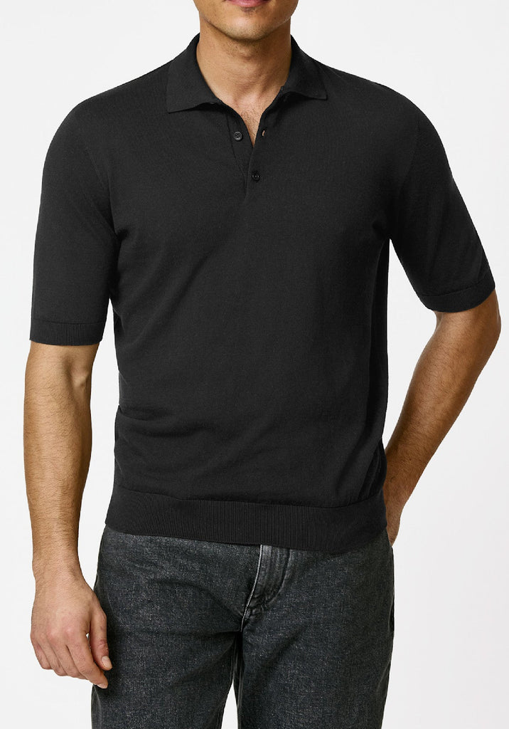 Servizi e Seta Black Cotton & Silk Knit