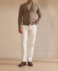 Albizatte 365 Cottons White Lightweight Cotton Twill Stretch