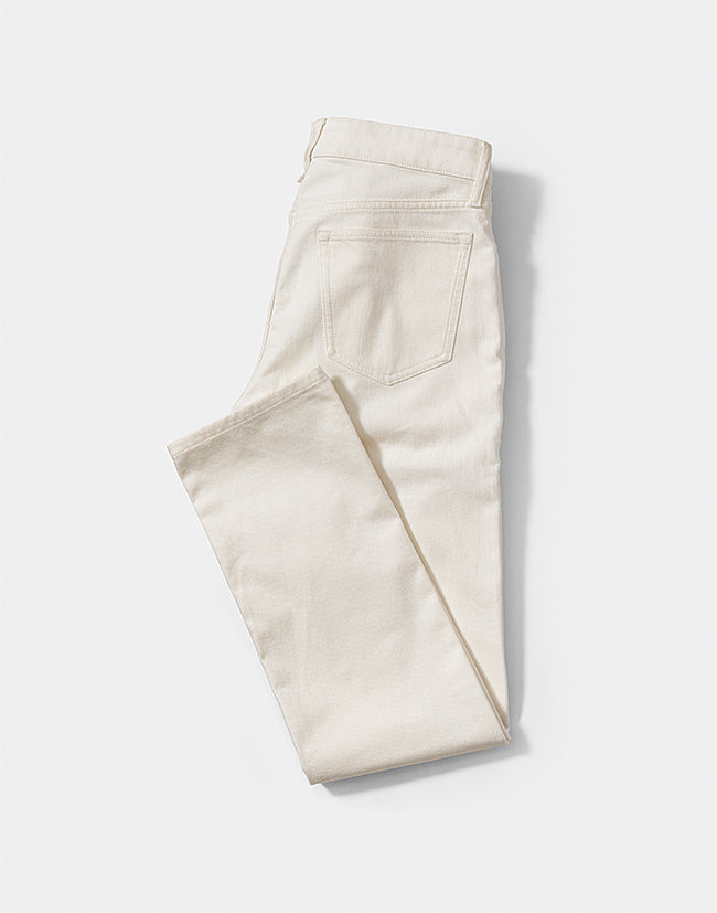 Trousers Olimpias Off White Heavy Cotton Twill Stretch
