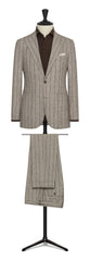 Albini Knit Mid Brown Melange Piqué Doppio Cotton