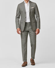 Di Pray Stone Grey 2-Ply Wool with Subtle Check Effect