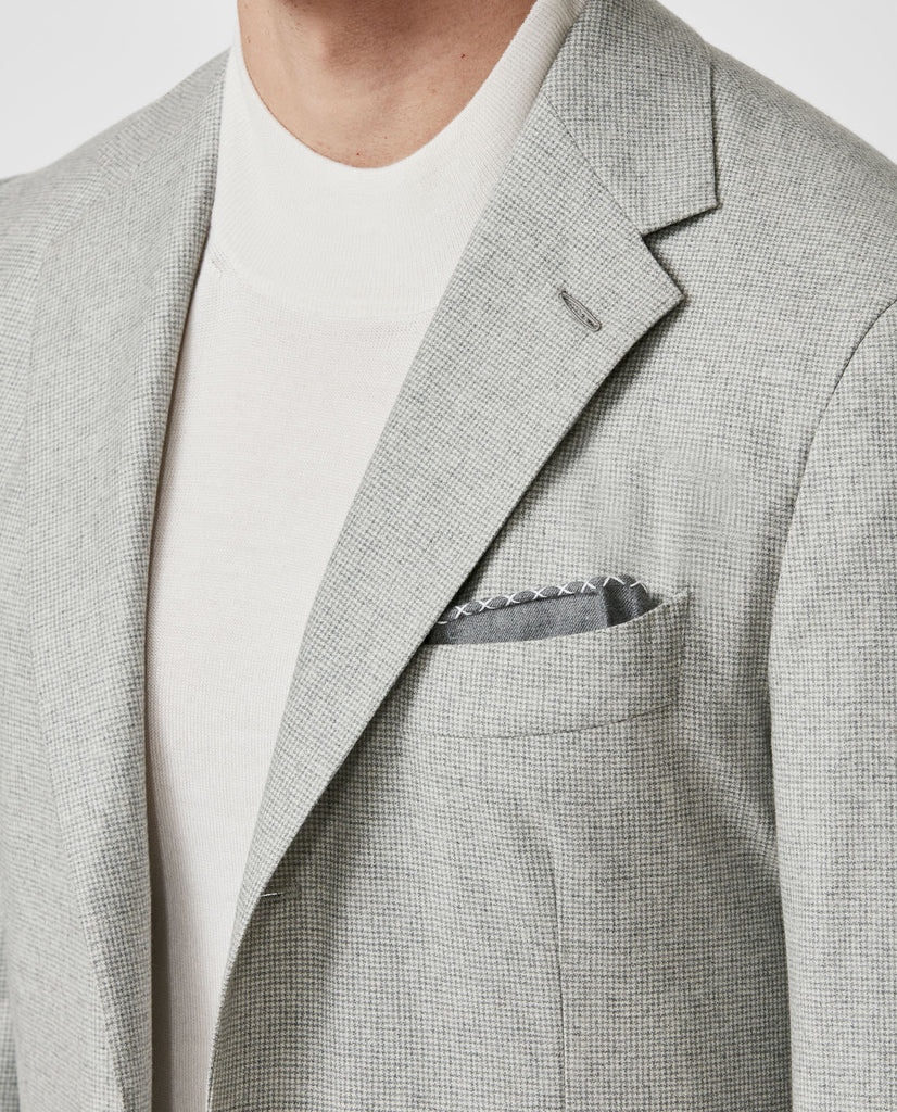 Carlo Barbera Grey Merino Wool & Cashmere Houndstooth