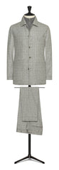 Carlo Barbera Smoke Grey Merino Wool & Cashmere With Tonal Glencheck