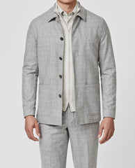 Carlo Barbera Smoke Grey Merino Wool & Cashmere With Tonal Glencheck