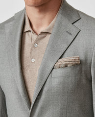 Trabaldo Togna Smoke Grey S120 Wool Twill With Brushed Look