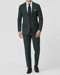 Loro Piana MOOVING Forest Green Stretch Wool with Micro Effect