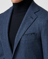 Carlo Barbera Two Tone Blue Merino Wool & Cashmere Houndstooth