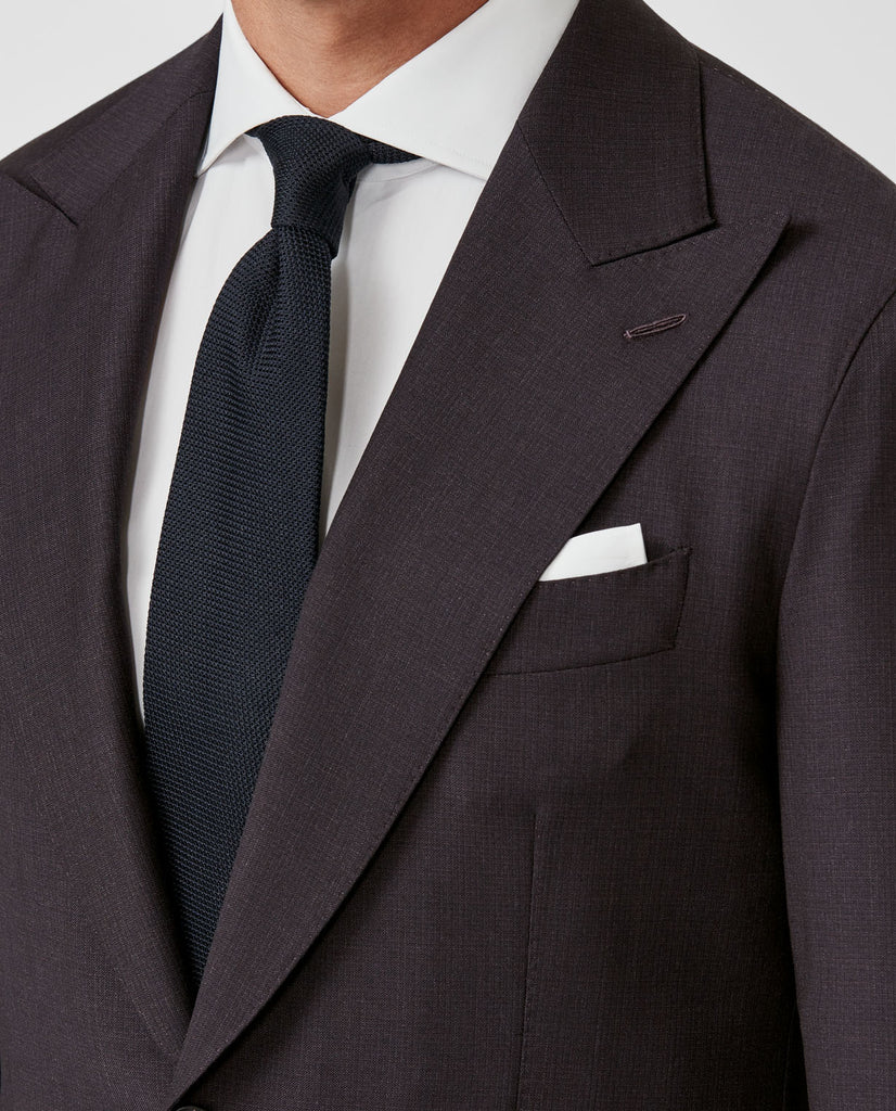Loro Piana Grape Stretch Wool With Micro Effect