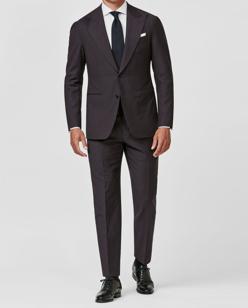Loro Piana Grape Stretch Wool With Micro Effect