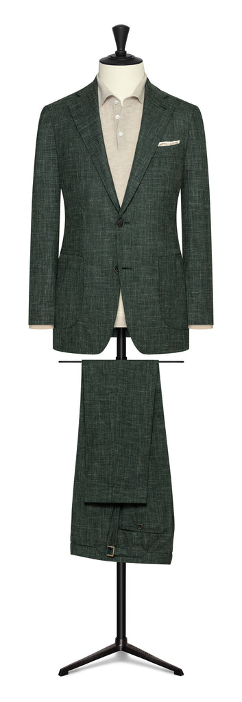 Loro Piana SUMMERTIME Dark Green Light Wool, Silk & Linen Tropical