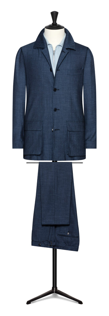 Loro Piana JERSELY Indigo Jersey Stretch Wool, Silk & Linen Twill