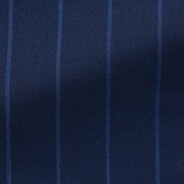 Drago Blue with Tonal Pencil Stripe Wool & Silk Plain Weave