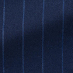 Drago Blue with Tonal Pencil Stripe Wool & Silk Plain Weave