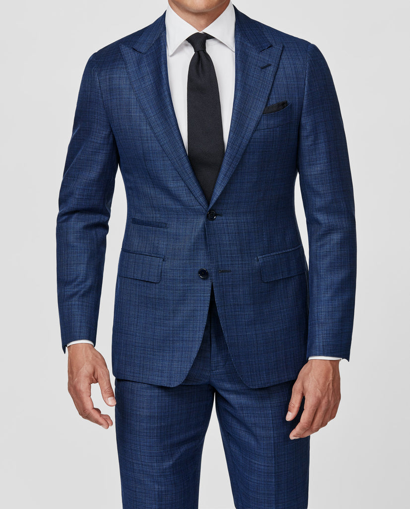 Reda Royal Blue S130 Light Merino Wool Micro Fancy Weave