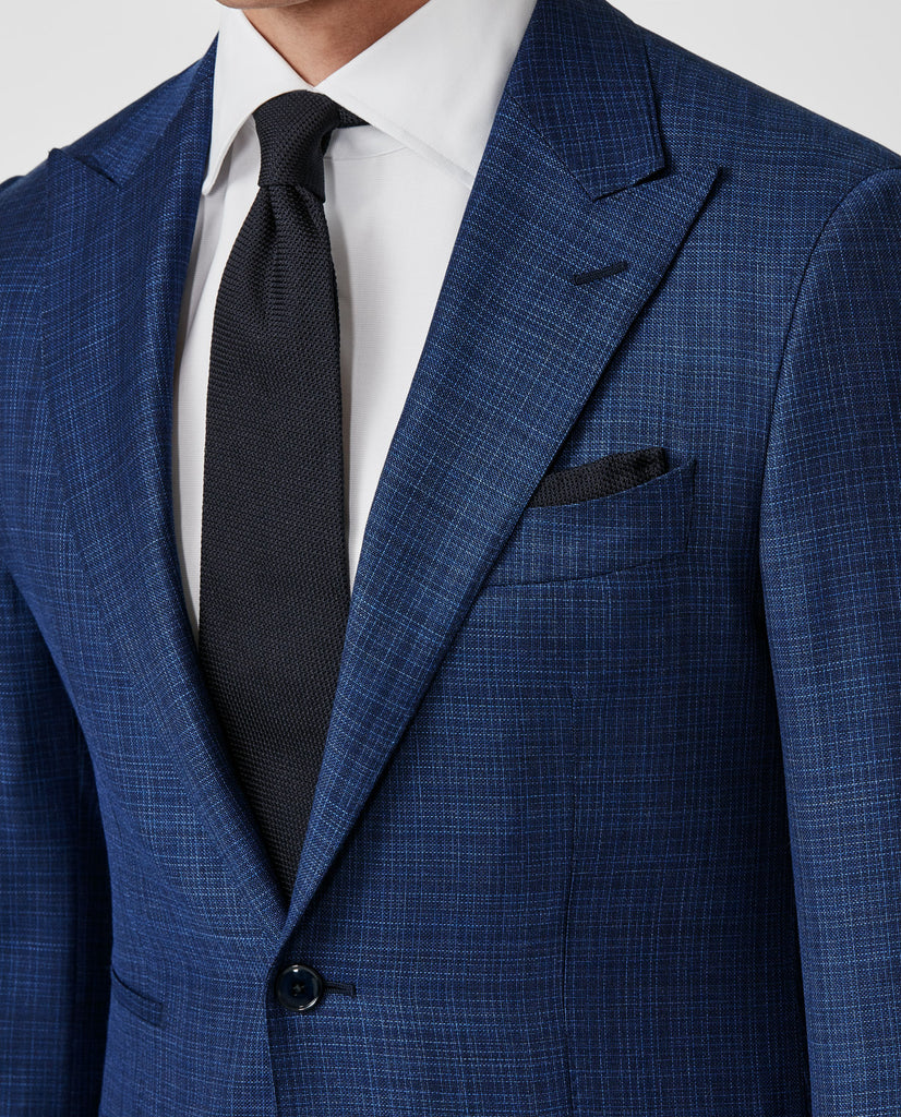 Reda Royal Blue S130 Light Merino Wool Micro Fancy Weave