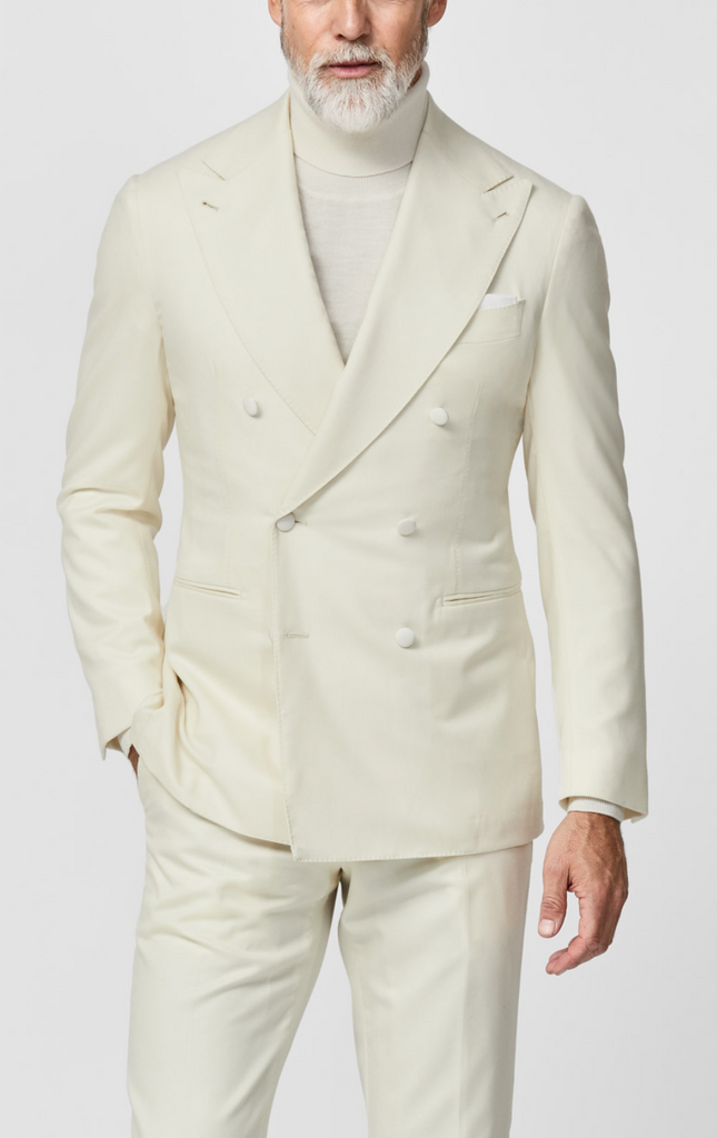 Barberis Canonico Ivory Flannel S120 Merino Wool Twill