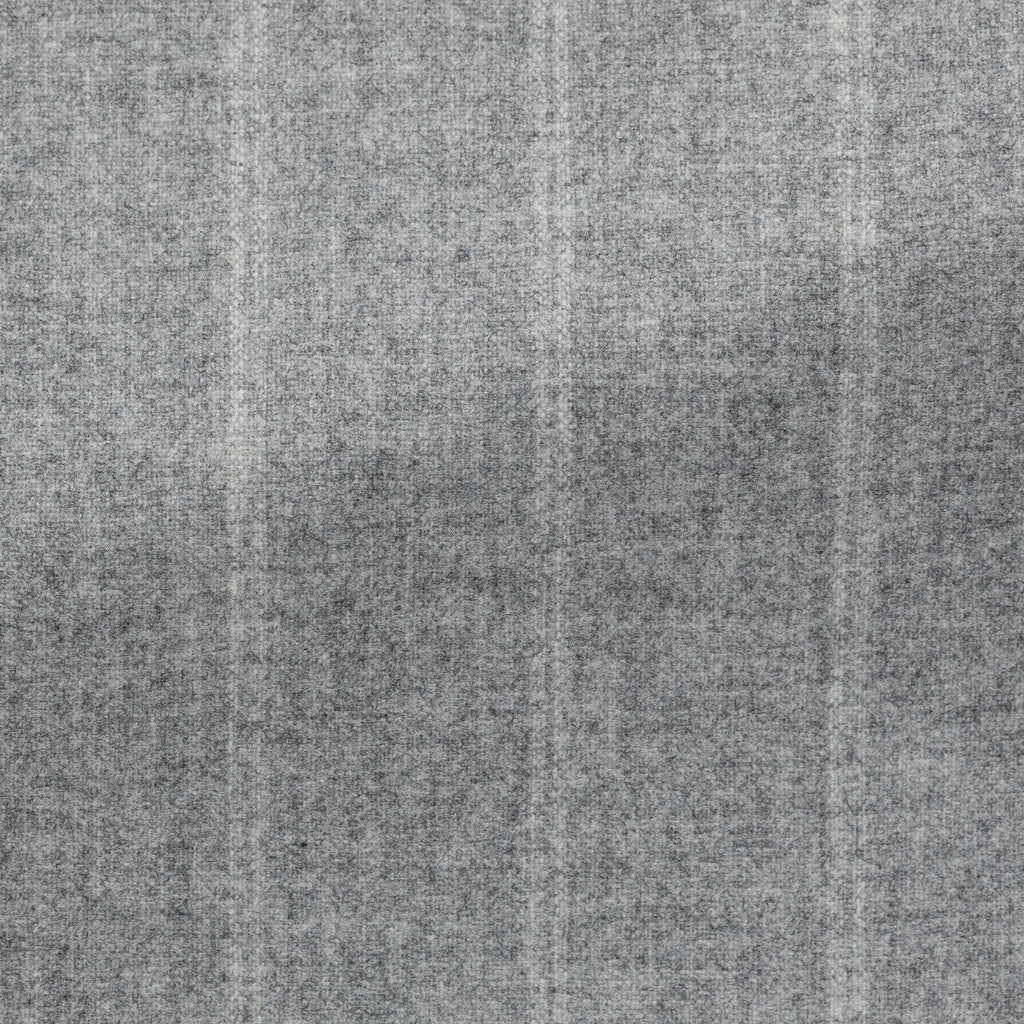 Carlo Barbera Stone Grey Merino Wool & Cashmere Flannel with Chalk Stripe