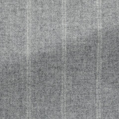 Carlo Barbera Stone Grey Merino Wool & Cashmere Flannel with Chalk Stripe