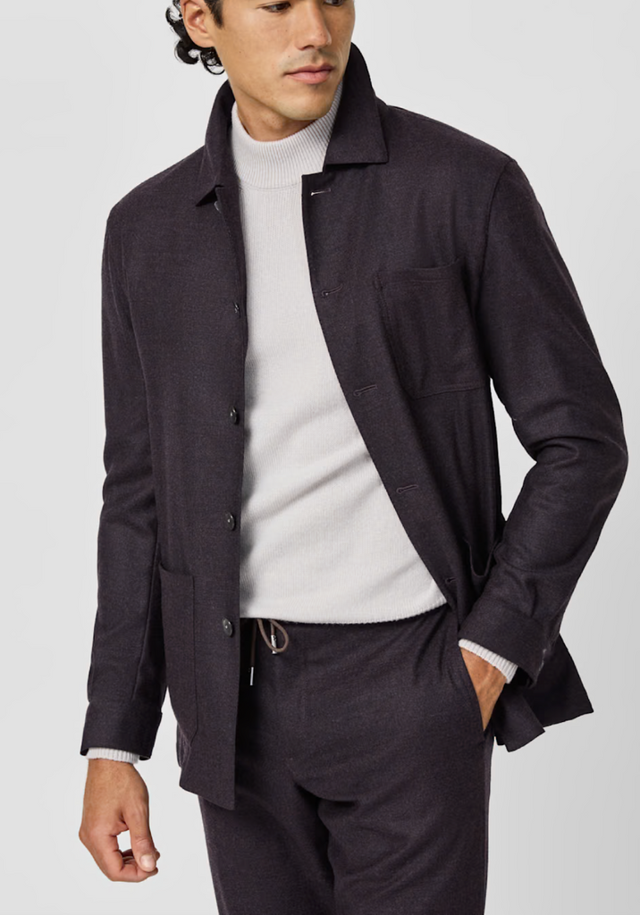 Loro Piana T-WAY Merlot Flannel Merino Wool Stretch