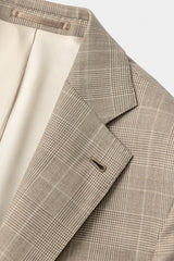 Drago Light Brown S130 Wool With Ivory Glencheck