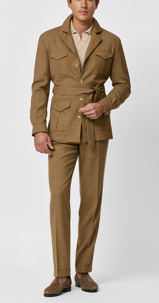 Loro Piana SUMMERTIME Caramel Wool, Silk & Linen Tropical Weave