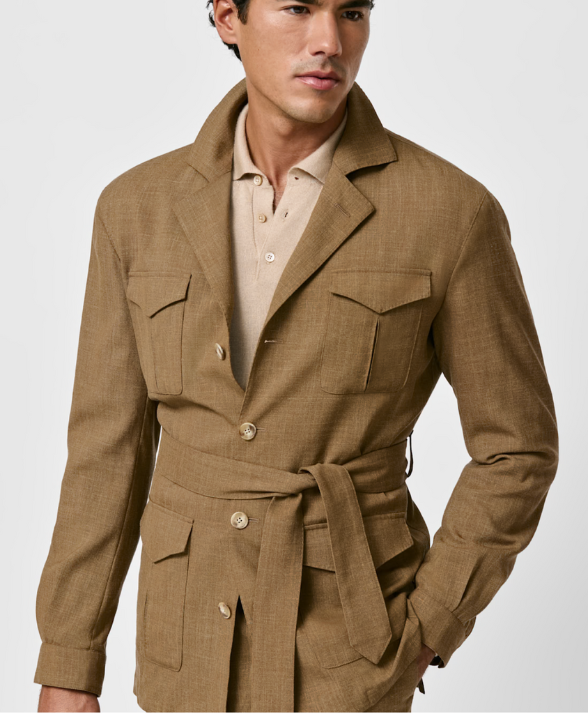 Loro Piana SUMMERTIME Caramel Wool, Silk & Linen Tropical Weave