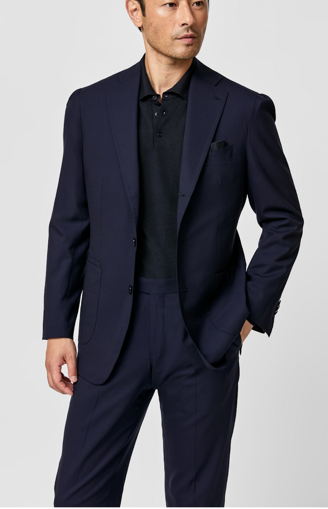Loro Piana WISH Dark Blue S170 Fine Merino Wool Plain Lightweight Weave