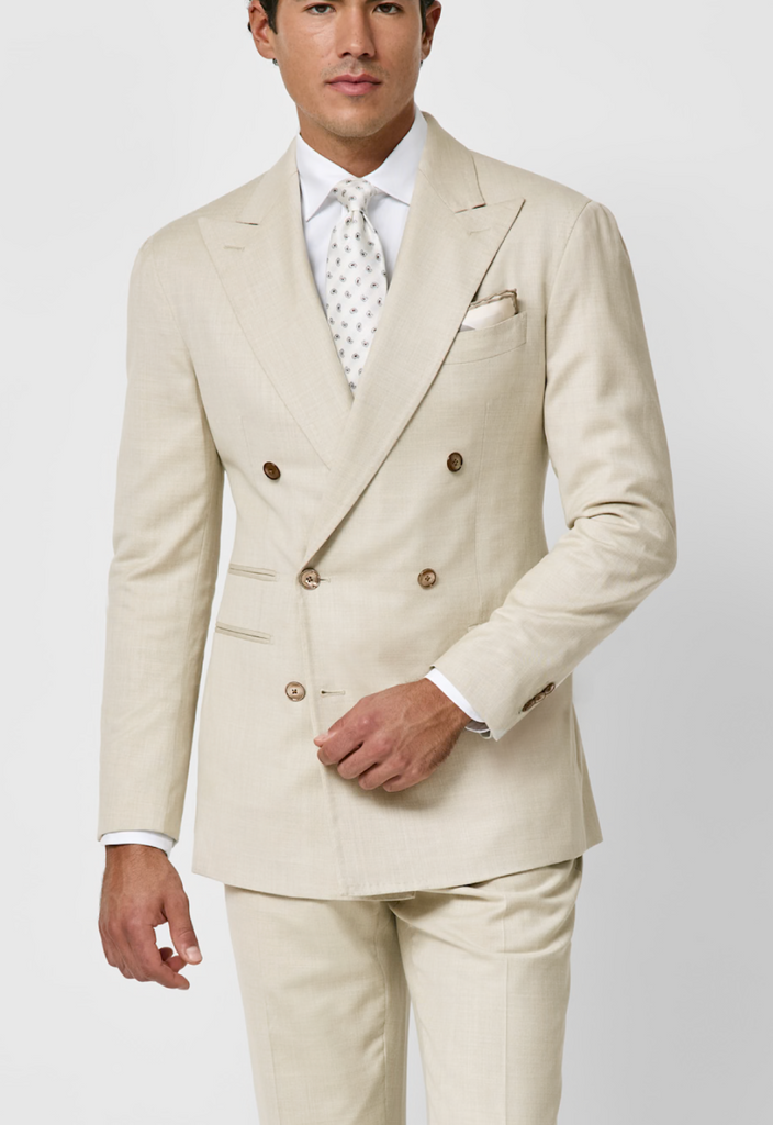 Loro Piana JERSELY Sand Jersey Stretch Wool, Silk & Linen Twill