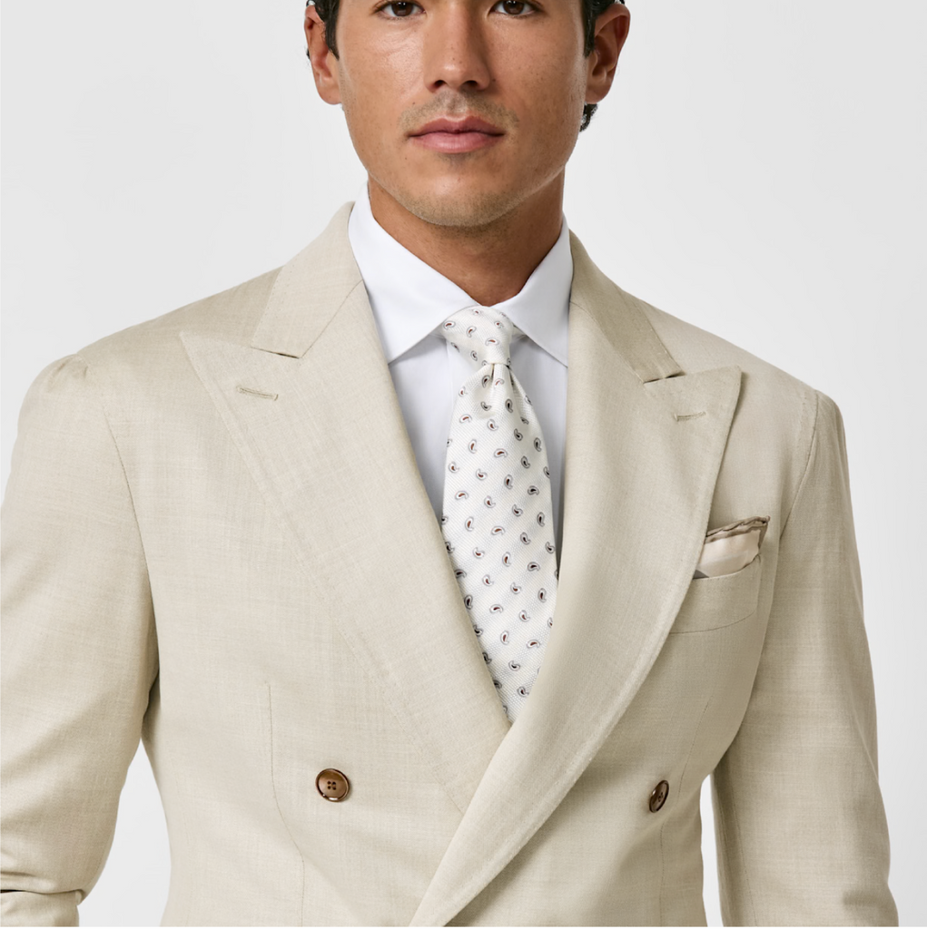 Loro Piana JERSELY Sand Jersey Stretch Wool, Silk & Linen Twill