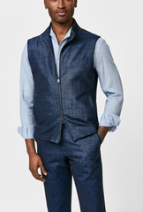 Loro Piana JERSELY Indigo Jersey Stretch Wool, Silk & Linen Twill