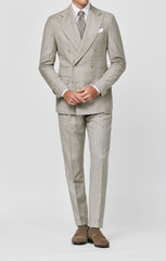 Loro Piana Taupe Wool Cashmere With Chalk Stripe Inspiration