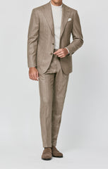 Loro Piana Light Mocha Wool Twill With Light Brown Stripes Inspiration