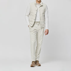 Vest / Bodywarmer Pontoglio Ice Grey Stretch Cotton Corduroy