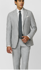 Carlo Barbera Smoke Grey Merino Wool & Cashmere With Tonal Glencheck