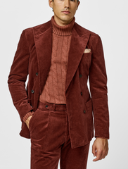 Pontoglio Bright Oxide Red Stretch Cotton Corduroy