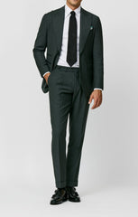 Loro Piana Forest Green Stretch Wool With Micro Effect Inspiration