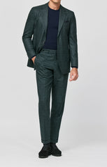 Loro Piana Bottle Green S120 Natural Stretch Wool Glencheck Inspiration