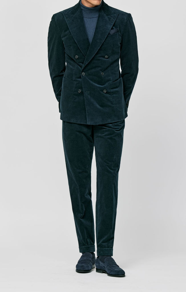 Pontoglio Dark Petrol Stretch Cotton Corduroy