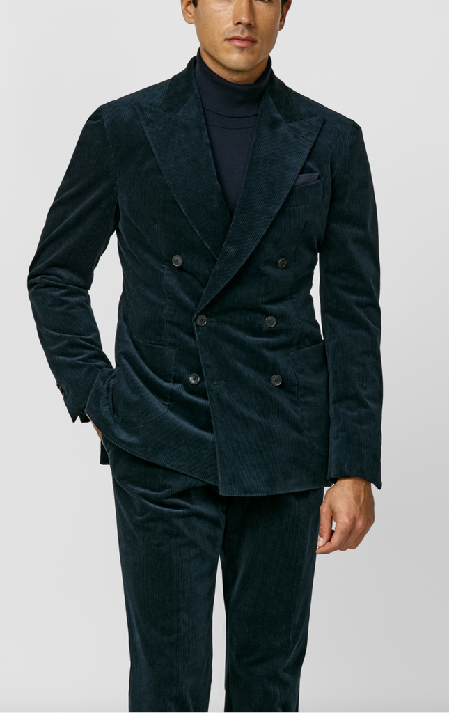 Pontoglio Dark Petrol Stretch Cotton Corduroy