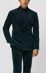 Pontoglio Dark Petrol Stretch Cotton Corduroy