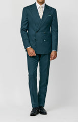 Drago Petrol S130 Natural Bi Stretch Wool Solaro Herringbone Inspiration