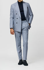 Carlo Barbera Royal Blue Off White Wool Cashmere With Glencheck Inspiration