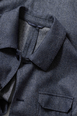 Botto Giuseppe Denim Blue Stretch Wool, Cotton & Cashmere Twill Flannel